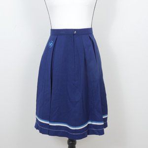 KYOUKO Harry Potter Blue Pleated School Uniform Size Medium Stripe Hem Skirt